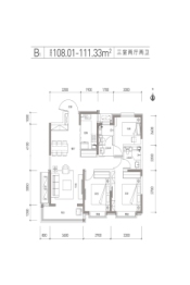 邢台睿3室2厅1厨2卫建面108.01㎡