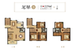 月城锦墅5室2厅1厨3卫建面229.00㎡