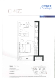 卓越荣津瀚海湾1室1卫建面30.00㎡