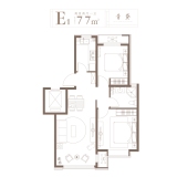 嘉泰翰林学府标准层77㎡E1户型