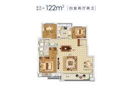 孔雀城时代北宸4室2厅1厨2卫建面122.00㎡