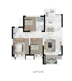 春风海上3室2厅1厨2卫建面100.00㎡