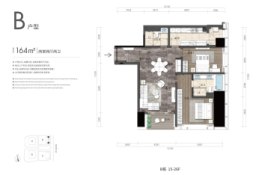 恒裕深圳湾2室2厅1厨2卫建面164.00㎡