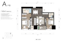 恒裕深圳湾2室2厅1厨2卫建面162.00㎡