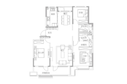 保利香颂3室2厅1厨2卫建面140.00㎡