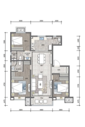 万科·君望3室2厅1厨2卫建面143.00㎡