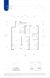 青岛海洋活力区|融创中心·融耀3室2厅1厨2卫建面114.00㎡