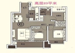 新南浔孔雀城3室2厅1厨1卫建面89.00㎡