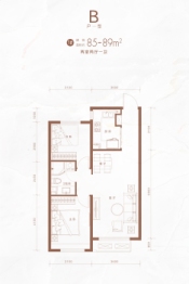 融创星美御2室1厅1厨1卫建面85.00㎡