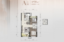 阳光城·翡丽云邸2室2厅1厨1卫建面86.00㎡