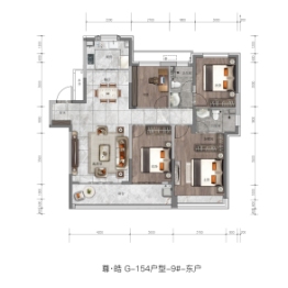 中信泰富·济南尊4室2厅1厨2卫建面154.00㎡