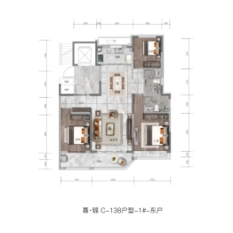 中信泰富·济南尊3室2厅1厨2卫建面138.00㎡