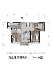 瑞辰金悦府3室2厅1厨1卫建面100.00㎡