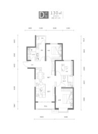 沿湖城3室2厅1厨2卫建面130.00㎡