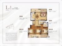 L1偶数层户型110方