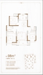 小高层标准层98平米户型