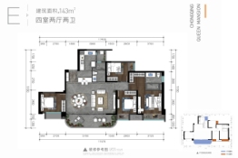 卓越皇后道4室2厅1厨2卫建面143.00㎡