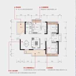 水岸花山3室2厅1厨2卫建面119.00㎡