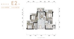 蓝光·公园悦湖3室2厅1厨1卫建面88.62㎡