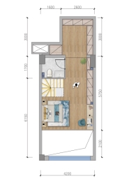 龙腾文理新时代1室1厅1厨2卫建面52.00㎡