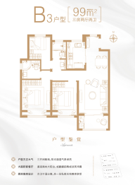 大华公园城市3室2厅1厨2卫建面99.00㎡