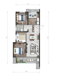 东原玖城阅3室2厅1厨1卫建面103.00㎡