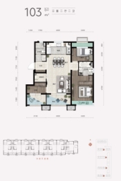 阳光城·翡丽公园3室2厅1厨2卫建面103.00㎡