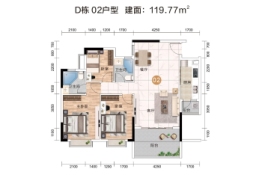 帝缘·繁花里3室2厅1厨2卫建面119.77㎡