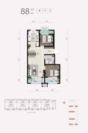 阳光城·翡丽公园2室2厅1厨1卫建面88.00㎡