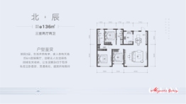 融创鹏辉玉兰星宸3室2厅1厨2卫建面136.00㎡