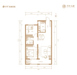 保利东郡2室2厅1厨1卫建面97.00㎡