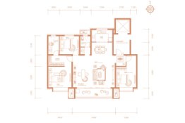 德贤华府3室2厅1厨2卫建面155.00㎡