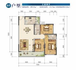 大东九龙湖3室2厅1厨2卫建面109.51㎡