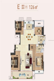 中丞时代天境4室2厅1厨2卫建面126.00㎡