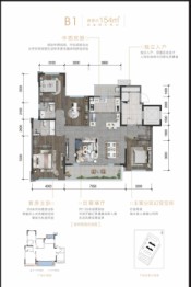 龙湖花样年·春屿溪岸项目4室2厅1厨2卫建面154.00㎡