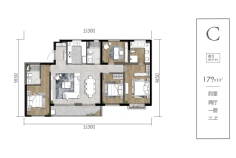 首创未来之城4室2厅1厨3卫建面179.00㎡