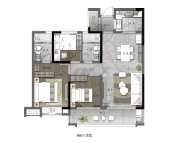 盛华天宸3室2厅1厨2卫建面105.00㎡