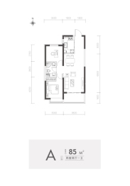 万达·西岸CLASS2室2厅1厨1卫建面85.00㎡