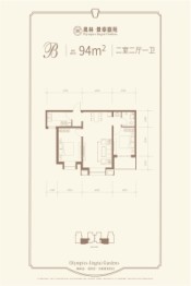 奥林·景泰嘉苑2室2厅1厨1卫建面94.00㎡