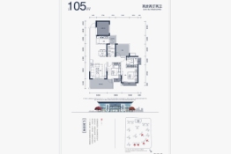 山湖海·奥园江山府2室2厅1厨2卫建面105.00㎡