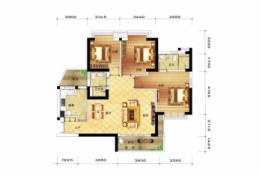 兆南熙园3室2厅1厨2卫建面128.00㎡