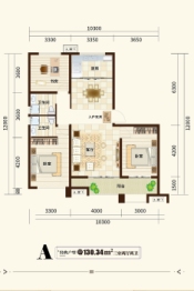 榕树苑3室2厅1厨2卫建面130.34㎡