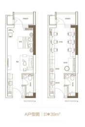 碧桂园·云著悦界1室1厅1厨1卫建面39.00㎡