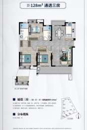 富力现代城3室2厅1厨2卫建面128.00㎡