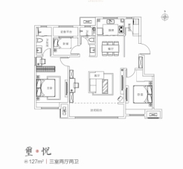 保利·堂悦3室2厅1厨2卫建面127.00㎡