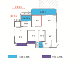 蔚蓝花园城4室2厅1厨2卫建面126.00㎡