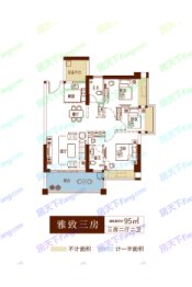 联泰西河路项目3室2厅1厨2卫建面95.00㎡