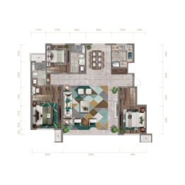 世茂云图3室2厅1厨2卫建面130.00㎡