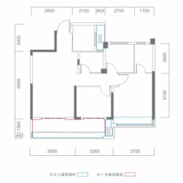 佳源酃湖都市3室2厅1厨2卫建面105.00㎡