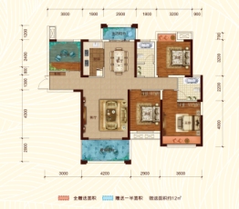 衡山新城4室2厅1厨2卫建面140.38㎡